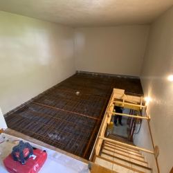 Coffrage et ferraillage de la future dalle