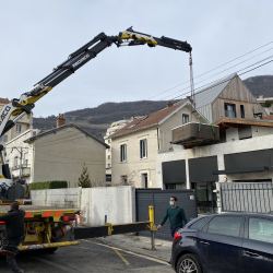 Evacuation du spa par camion grue