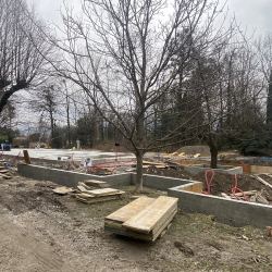 Murs de soutènement des futurs terrasses